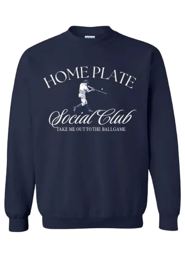 HOME PLATE SOCIAL CLUB SWEATSHIRT/CREWNECK IN NAVY BLUE