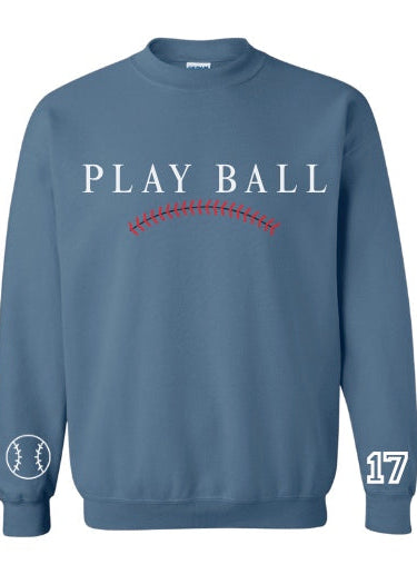 PLAY BALL SWEATSHIRT/CREWNECK IN STONE BLUE