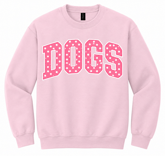 PINK DOGS POLKA DOT LIGHT PINK CREWNECK SWEATSHIRT