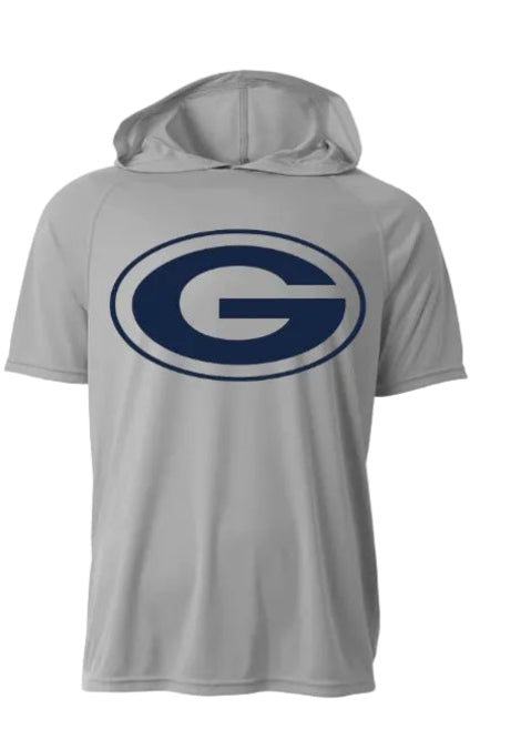 GREY DRI FIT SHORT SLEEVE HOODIE