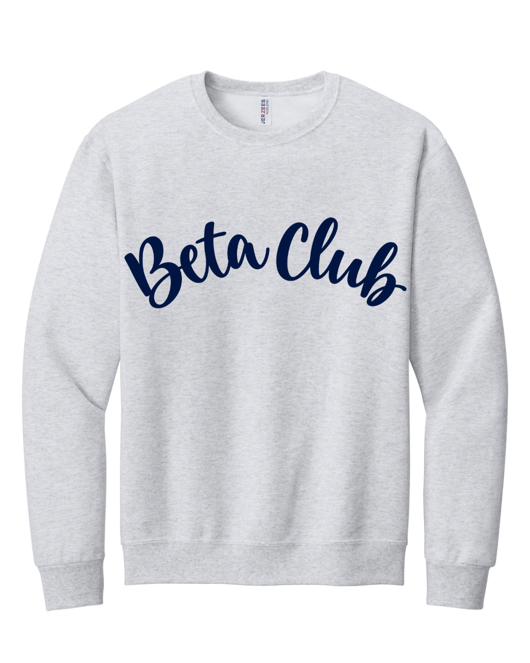 BETA CLUB SCRIPT CLASSIC STYLE SWEATSHIRT IN ASH GREY