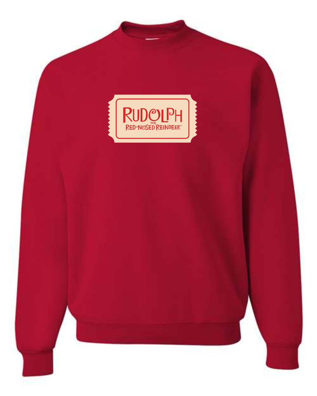 christmas classic movie ticket red crew neck