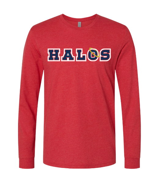 HALOS LONG SLEEVE TEE IN MIDNIGHT RED