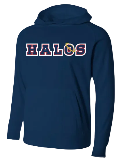 HALOS BASEBALL DRI FIT HOODIE IN NAVY
