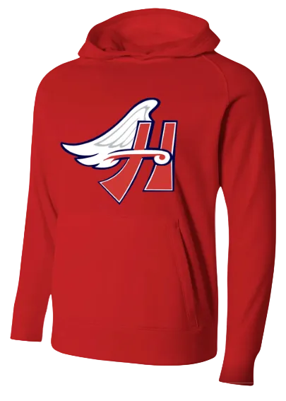 HALOS BASEBALL DRI FIT HOODIE IN RED