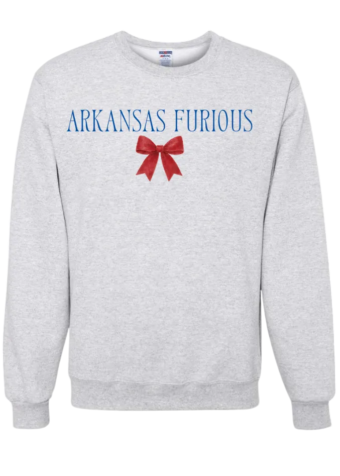 ASH GREY ARKANSAS FURIOUS SWEATSHIRT/ CREWNECK