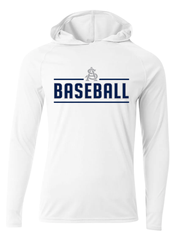 BASEBALL LONG SLEEVE DRI FIT SHIRT IN WHITE