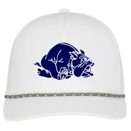 Corded Hat in White ( embroidery )