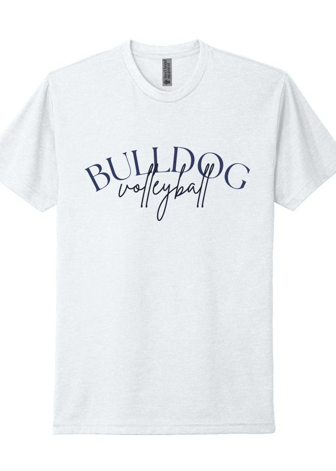 Bulldog Volleyball Short Sleeve Tee in White