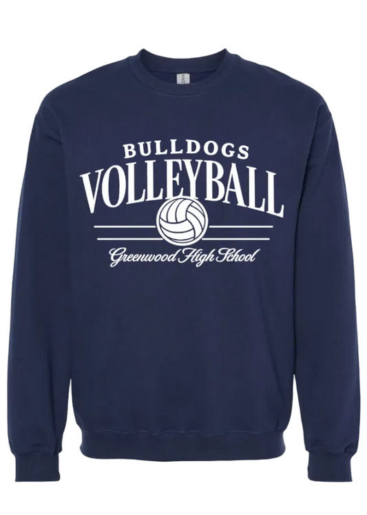 Bulldogs Volleyball Crewneck Sweatshirt in Navy