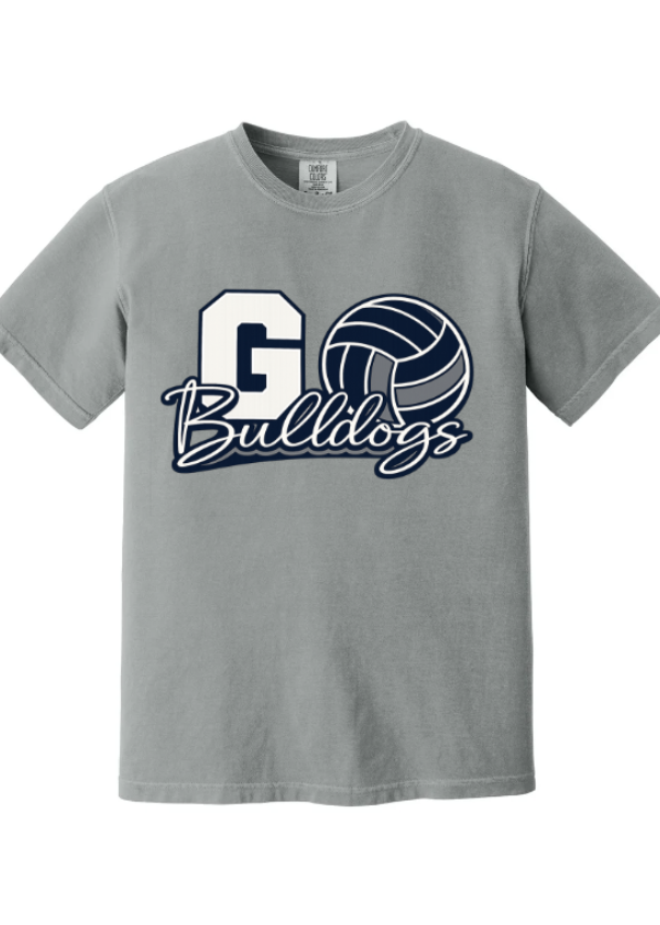 GO Bulldogs Short Sleeve Comfort Color Tee in Gray