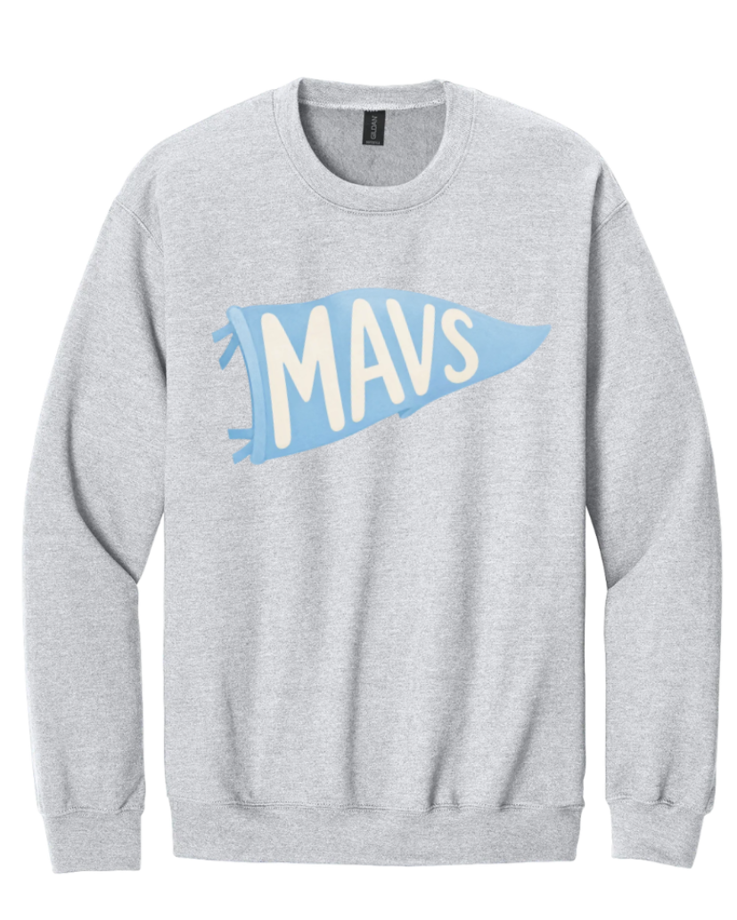 BLUE MAVS ON ASH SWEATSHIRT