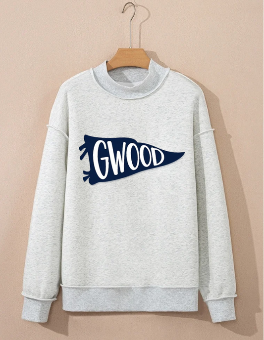 GREY MOCK NECK SWEATSHIRT