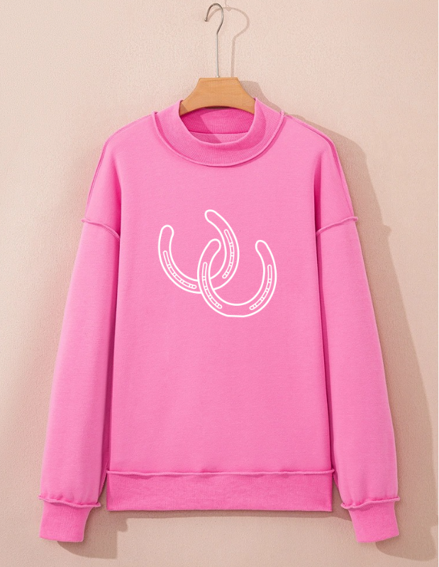 PINK MOCK NECK SWEATSHIRT
