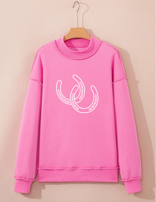 PINK MOCK NECK SWEATSHIRT