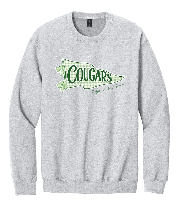 FLAG PENDANT CREWNECK SWEATSHIRT IN ASH GREY