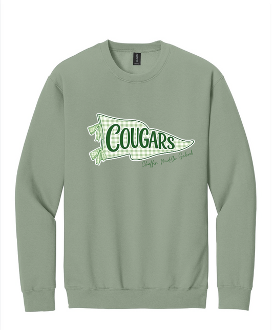FLAG PENDANT CREWNECK SWEATSHIRT IN BAY GREEN
