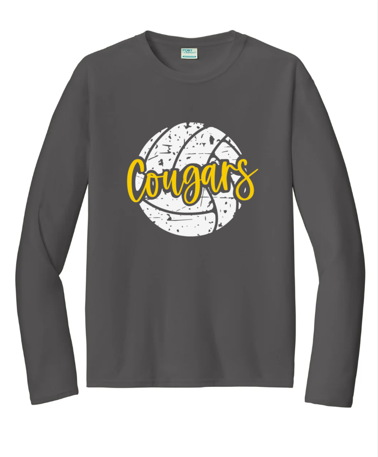 COUGARS VOLLEYBALL LONG SLEEVE DRI FIT IN CHARCOAL