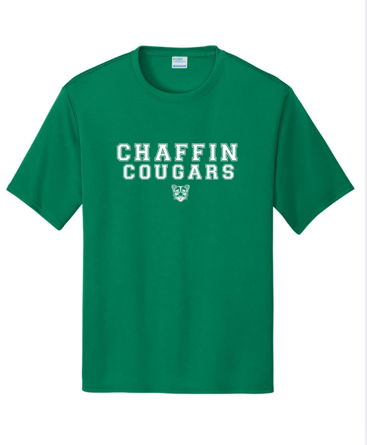 CHAFFIN COUGARS SHORT SLEEVE DRI FIT IN IRISH GREEN