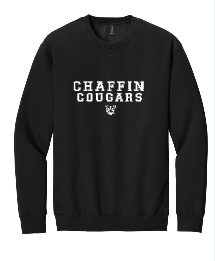 CHAFFIN COUGARS CREWNECK SWEATSHIRT IN BLACK