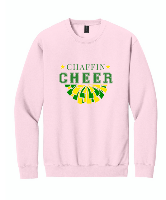 CHAFFIN CHEER CREWNECK SWEATSHIRT IN LIGHT PINK