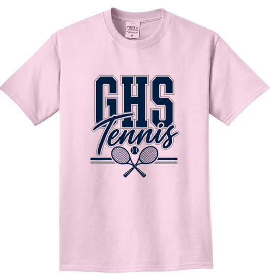 GHS TENNIS SHORT SLEEVE LIGHT PINK BEACH WASH GARMENT DYED TEE