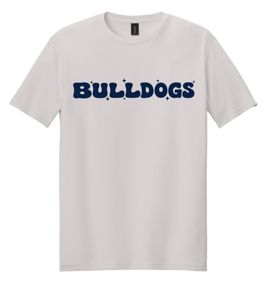 RETRO BULLDOGS SHORT SLEEVE TEE IN SILK GREY