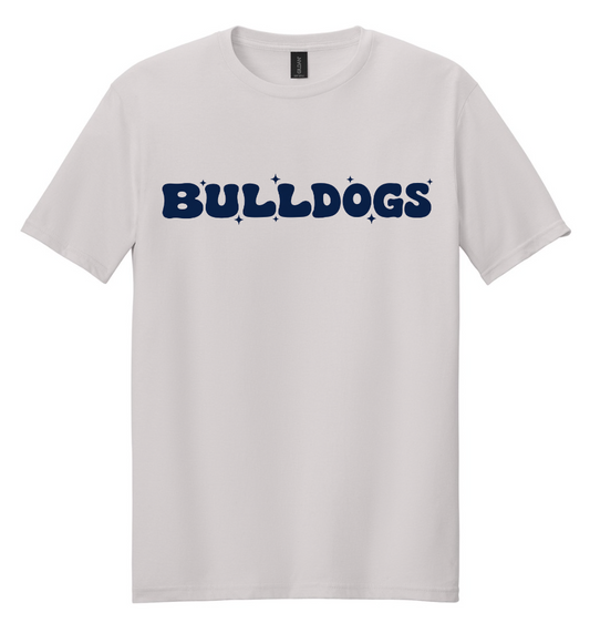 RETRO BULLDOGS SHORT SLEEVE TEE IN SILK GREY