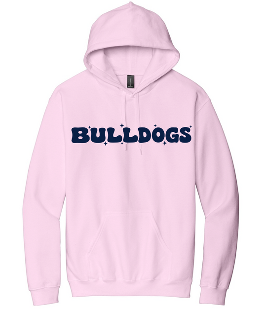RETRO BULLDOGS HOODIE IN LIGHT PINK