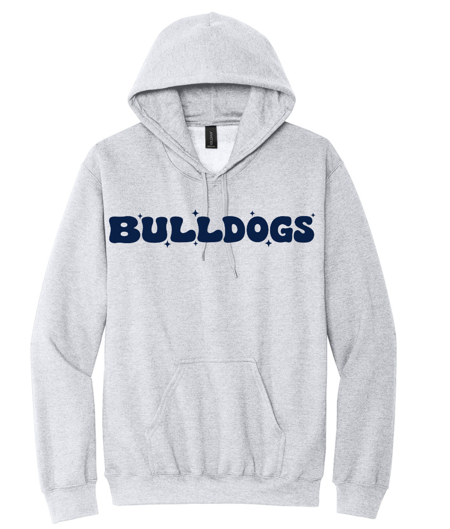 RETRO BULLDOGS HOODIE IN ASH GREY
