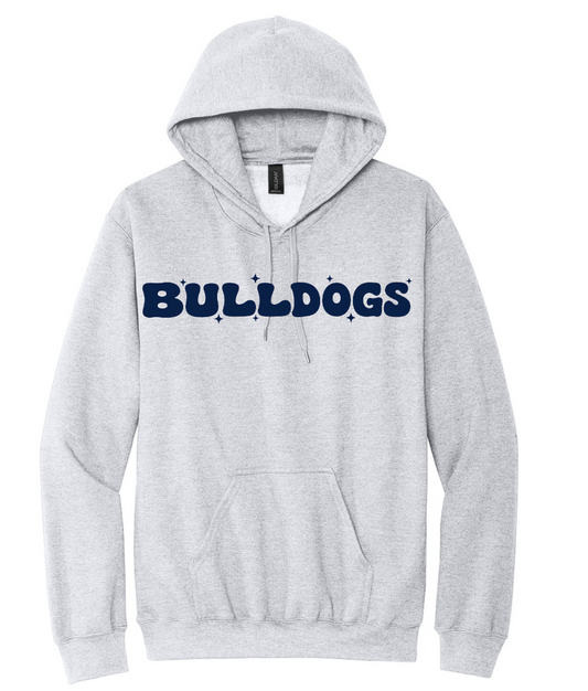 RETRO BULLDOGS HOODIE IN ASH GREY