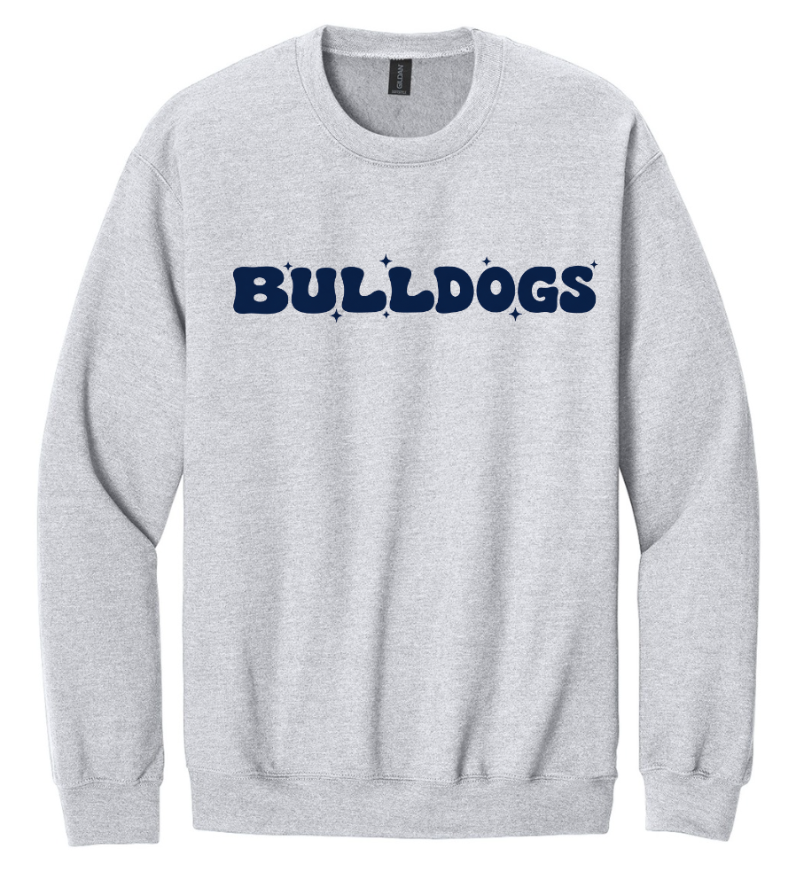 RETRO BULLDOGS CREWNECK SWEATSHIRT IN ASH GREY