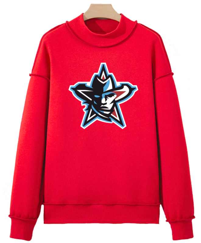 MAV LOGO RED MOCK NECK SWEATSHIRT