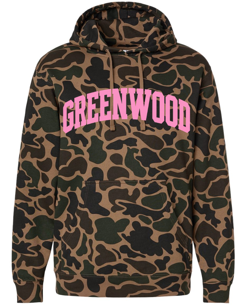GREENWOOD DUCK CAMO HOODIE IN PINK