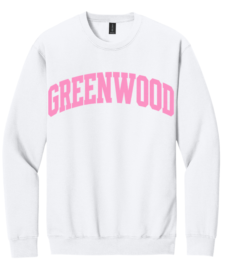 PINK GREENWOOD WHITE CREWNECK SWEATSHIRT