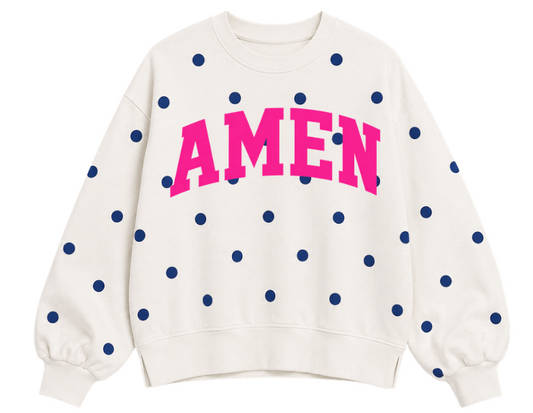 AMEN POLKA DOT OVERSIZED LONG SLEEVE SWEATSHIRT