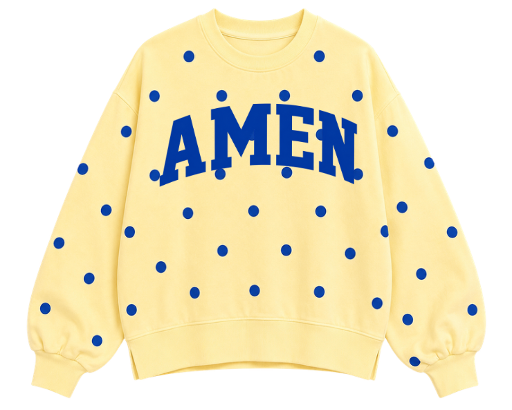 AMEN POLKA DOT OVERSIZED LONG SLEEVE SWEATSHIRT