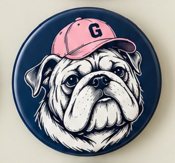 Bulldog Baseball Cap Button