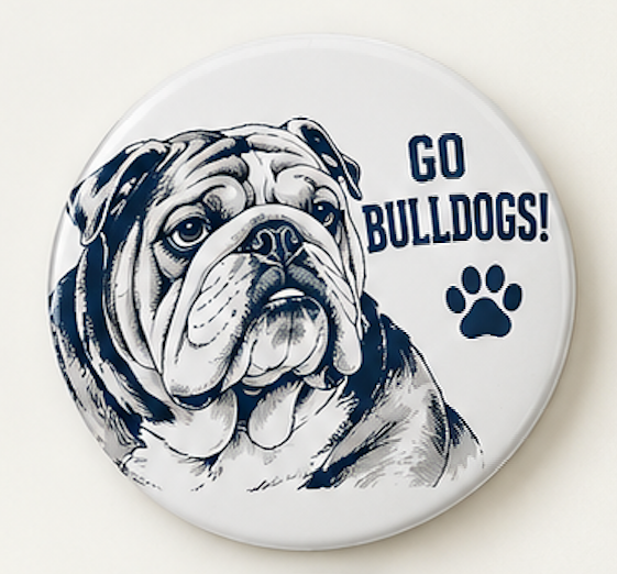 Bulldog Mascot Pride Button