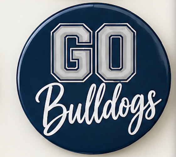 Midnight Navy Bulldogs Button
