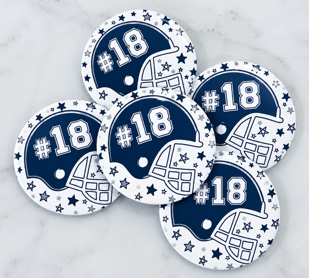 Helmet Custom Number Button