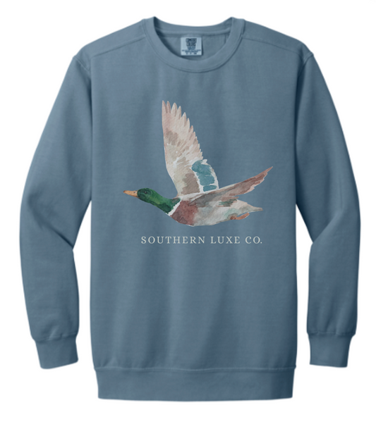HERITAGE FLIGHT DUCK CREWNECK-BLUE JEAN