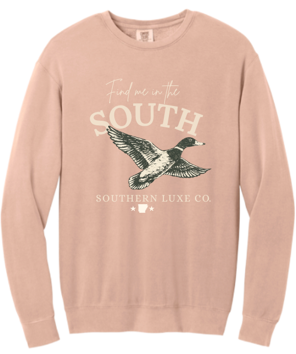 FIND ME IN THE SOUTH CREWNECK-PEACHY