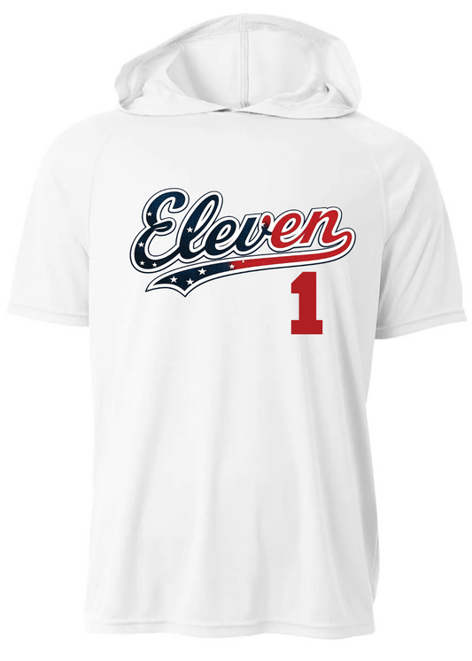 WHITE DRI FIT HOODIE WITH NUMBER