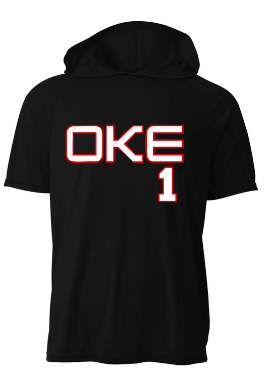 BLACK DRI FIT HOODIE WITH NUMBER
