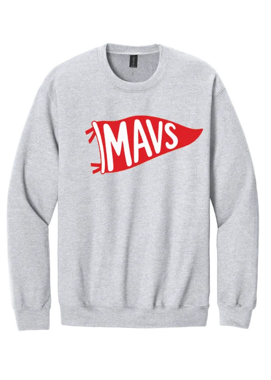 RED MAVS ON ASH SWEATSHIRT