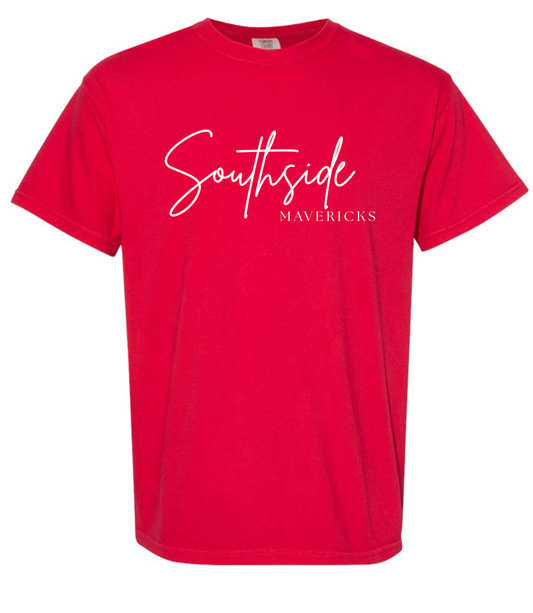 RED SOUTHSIDE PREMIUM GARMENT-DYED SHORT AND LONG TEE