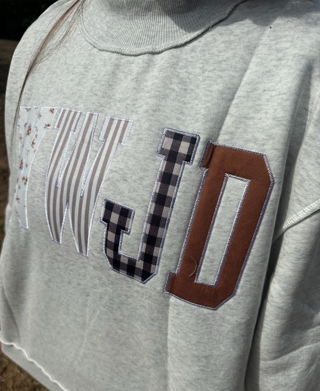 WWJD GREY MOCKNECK