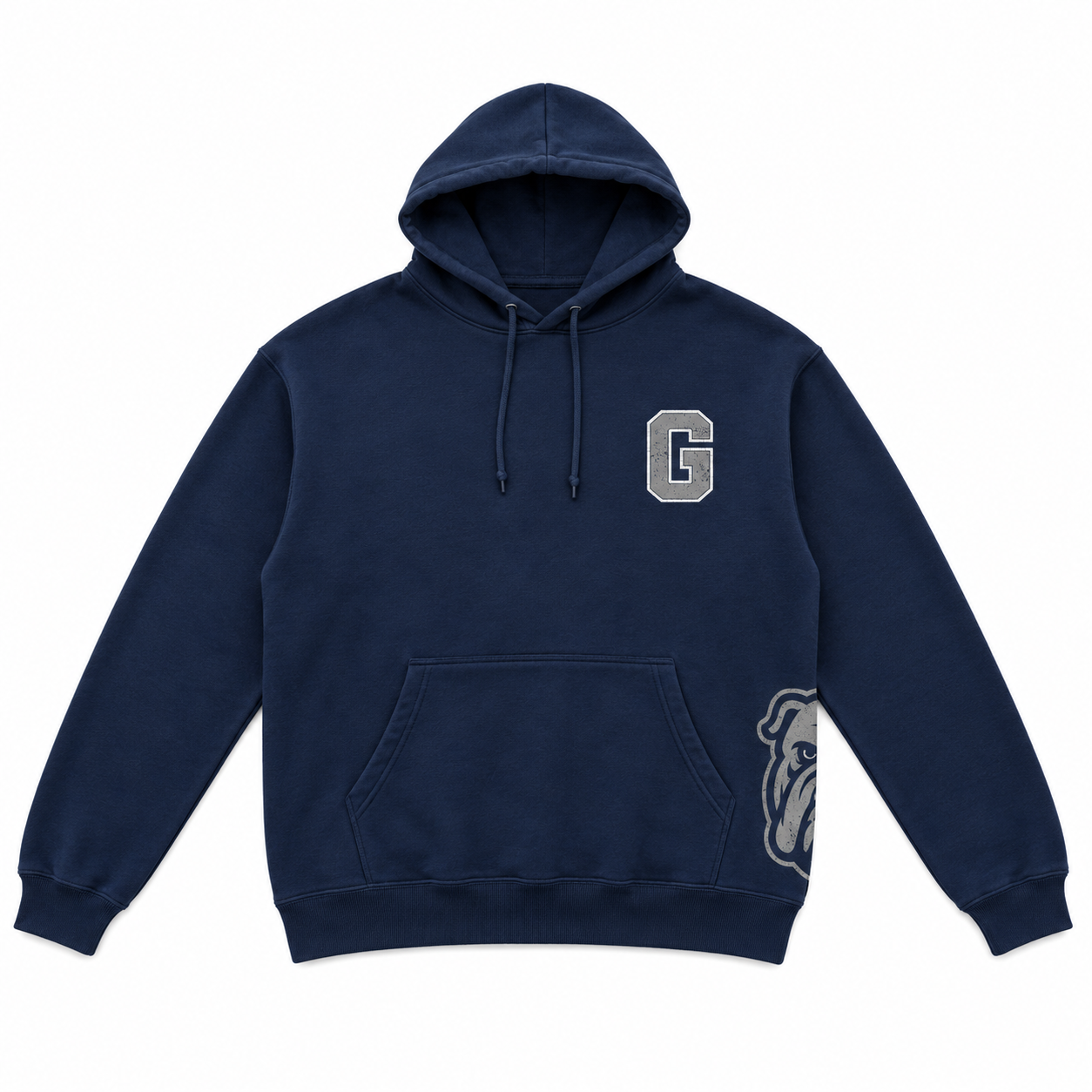 NAVY GREENWOOD BULLDOGS VINTAGE WRAPAROUND HOODIE & SWEATSHIRT