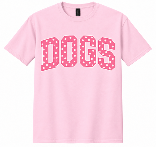 PINK DOGS POLKA DOT TEE